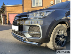 Защита переднего бампера двойная Папа Тюнинг d60/42 для Chery Tiggo 4 Pro 2022-