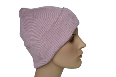 женская демисезонная шапка с отворотом