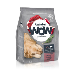 AlphaPet (АльфаПет) WOW Superpremium сухой корм для взрослых собак крупных пород с говядиной и сердцем 7 кг