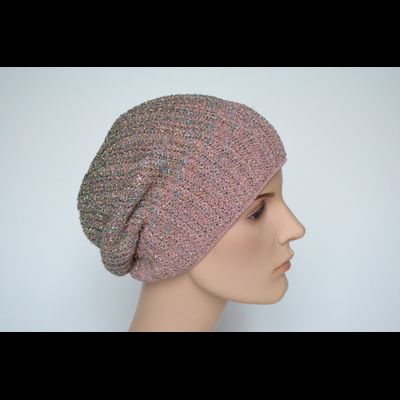 Розовый берет весна - осень с люрексом Vizio Италия 7066