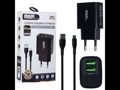 Сетевое зарядное устройство MRM S95 5V/3.1A 1USB QC3.0 + кабель Type-C 1000mm Black