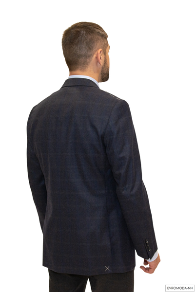Пиджак мужской синий в клетку Франко-790