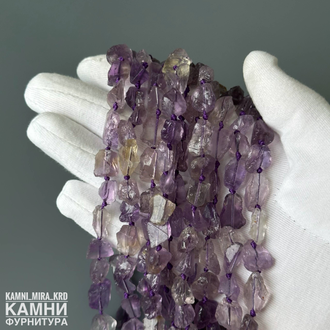 Аметрин, лавандовый аметист и цитрин камни 8,2-14,2х6,8-10,9 мм, цена за нить 20 см