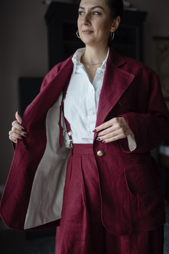 Брюки палаццо (бордо)