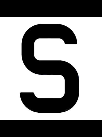 Регистрационная буква "S" из самоклеящейся ткани Bainbridge SL380BKS 380 мм черная