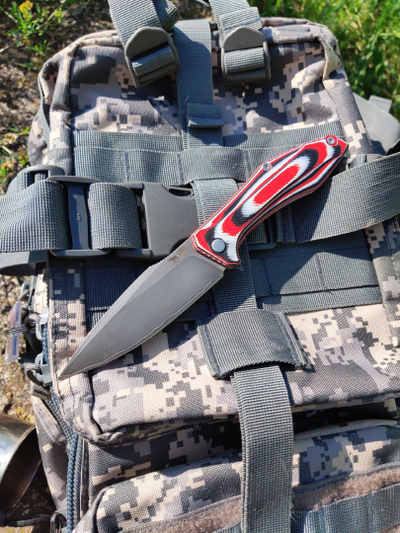 Складной нож Грач сталь ЛАМИНАТ Васильева, рукоять G10, цвет швейцарка