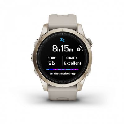 Умные часы Garmin Epix Pro Gen 2 Sapphire Edition 42 мм, золотистый корпус со светло-песочным ремешком 010-02802-11