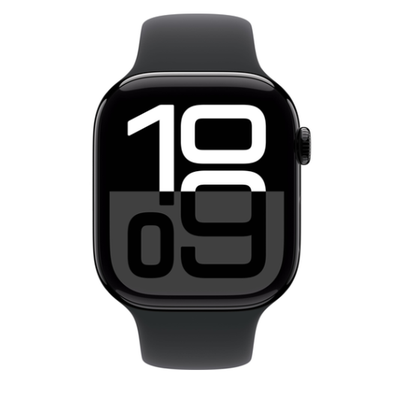 Apple Watch Series 10 46mm Black Aluminum Case with Black Sport Band