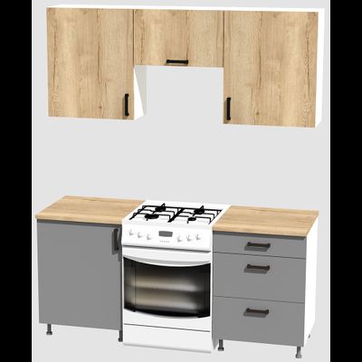 Кухня эконом 1,2 метра (600х600) Цвет: Дуб Вотан/Базальт