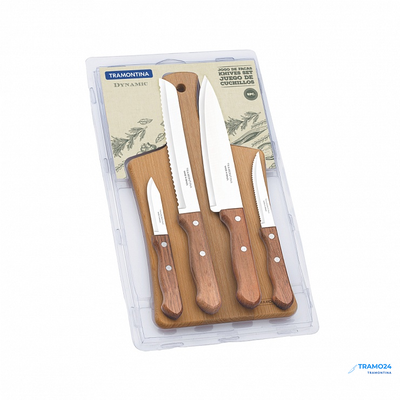 Tramontina Dynamic - НАБОР НОЖЕЙ С РАЗДЕЛОЧНОЙ ДОСКОЙ 5 ПР