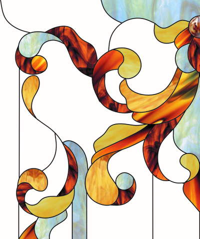 Витражная пленка, витражная пленка самоклеющаяся, пленочный витраж с классическим рисунком