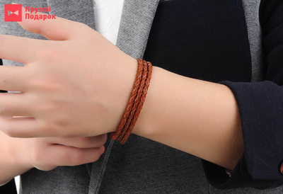 мужской браслет из кожи