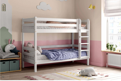 Авалон двухъярусная кровать с прямой лестницей 1020х2020х1560 белая