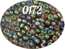 Бисер Zlatka 8/0 10гр цвет № 0172 серый прозрачный с радужным покрытием