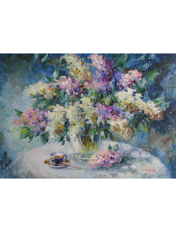 Картина Чай в сиреневом саду Круглова Светлана