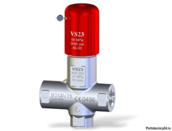 Клапан предохранительный VS 23-280-200° - PED вход 1/2 г. 70 л/мин 280 бар нерж.сталь Aisi 303
