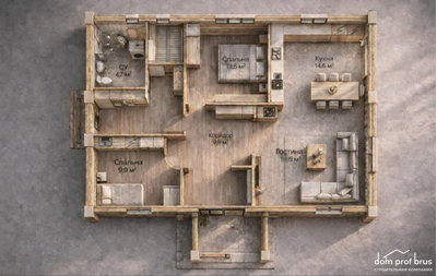 Древесный 84м2 12х7