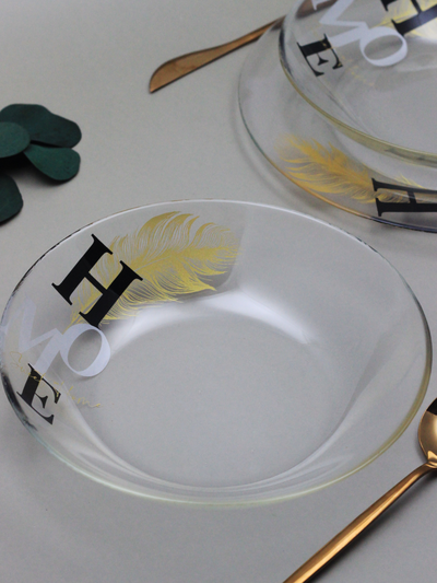 Тарелка суповая, золотое перо