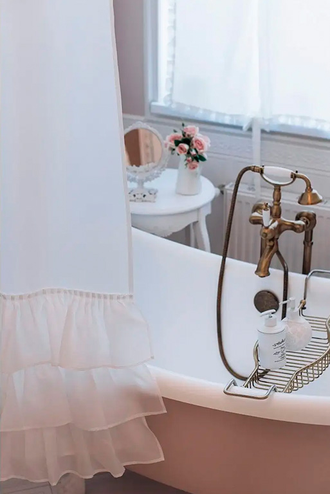 Штора для ванной тканевая водоотталкивающая