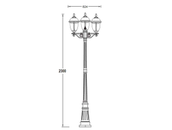 Садово-парковый светильник серии  St.Louis  L-3(2.0m)