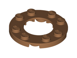 Plate, Round 4 x 4 with 2 x 2 Round Open Center, Medium Nougat (11833 / 6018928 / 6167780)