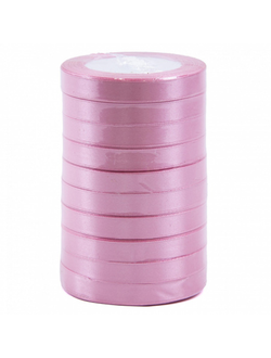 Лента атласная 1,2см*25ярд Бледно-розовый 135