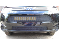Защита радиатора Mitsubishi Outlander III 2012-2015 black верх PREMIUM