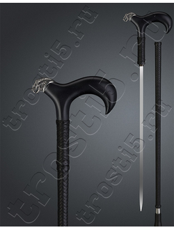 классическая красивая стильная трость с клинком со змеёй