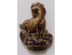 Магнит ЛОШАДЬ с самоцветами, арт А-80. ОПТ