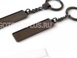 Заготовка для брелков гос номер авто с линзами (чёрный хром)