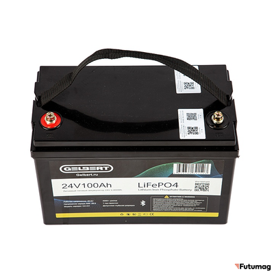 Литиевый тяговый аккумулятор Gelbert LiFePO4 (24V/100Ah/120А/2,400Wh) Bluetooth