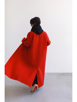 Пальто шерстяное (алый)