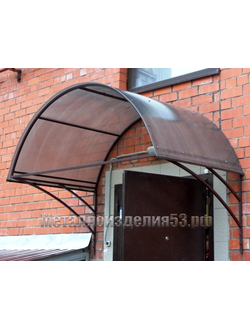 Металлический козырек с поликарбонатом арочный (артикул МКС07)