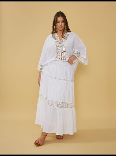 Юбка макси с шитьем