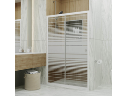 Дверь душевая Слайд 100*185, бел, полосы (1место) [53811]