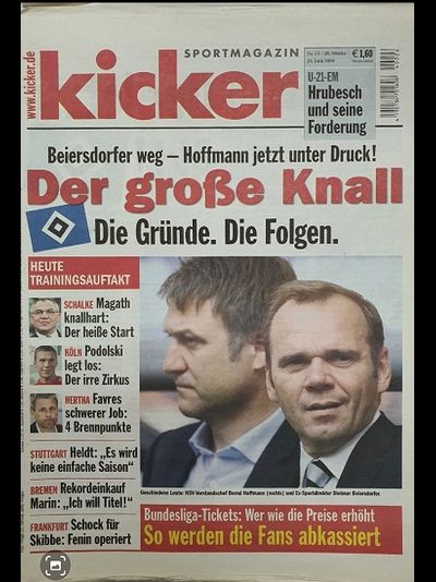 Kicker Magazine 25 June 2009 Иностранные журналы о футболе, Спортивные иностранные журналы, Intpress