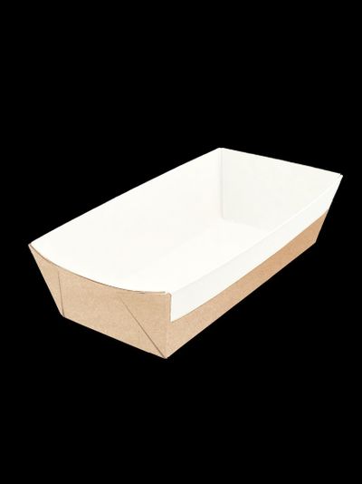 Лоток для запекания 540мл (крафт/белый), 170*90*45мм