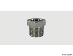 Переходник штуцер 1/2"; гайка 1/4" (нерж), 500 бар
