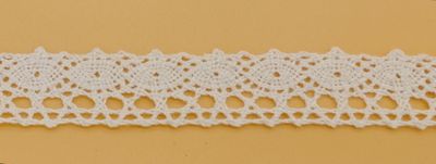 Кружево хлопок, цвет белый, 16 мм