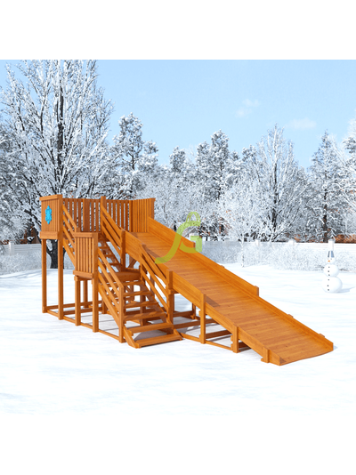 Детская деревянная зимняя горка "IgraGrad Snow Fox", скат 5,9 м фото