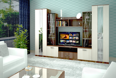 Гостиная "Пальмира" в расцветке Слива Валлис-Бодега Светлый