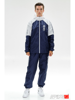 APIKA ветрозащитный тренировочный спортивный костюм темно-синий