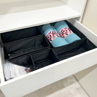 Набор коробок 4 штуки, черный (разные размеры)