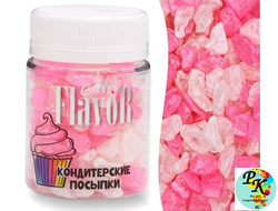 ПОСЫПКА MR.FLAVOR "КРИСТАЛЛЫ САХАРНЫЕ БЕЛО-РОЗОВЫЕ", 50 ГР