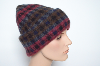 Вязаная шапка в клетку с отворотом для женщин Vizio Италия фото