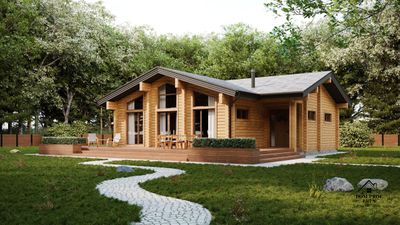 "Гармоничный": функциональный и уютный дом из клееного бруса 135 м²