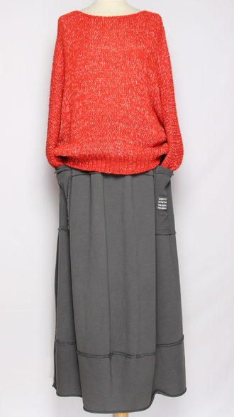 ДЖЕМПЕР "КИМОНО БУКЛЕ" красный, черный до р.56