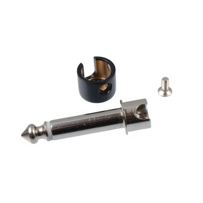 Разъем Jack 6,3 мм для DIY гитарных патчей БЕЗ ПАЙКИ («чёрная латунь»), пак 4 шт.