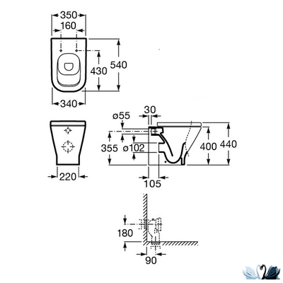 Унитаз напольный ROCA GAP 347477000 приставной