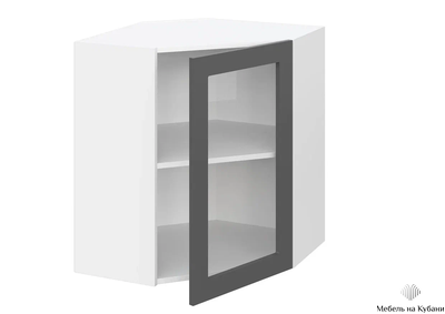 Кельн модульная кухня Шкаф верхний угловой со стеклом ШВУС 600